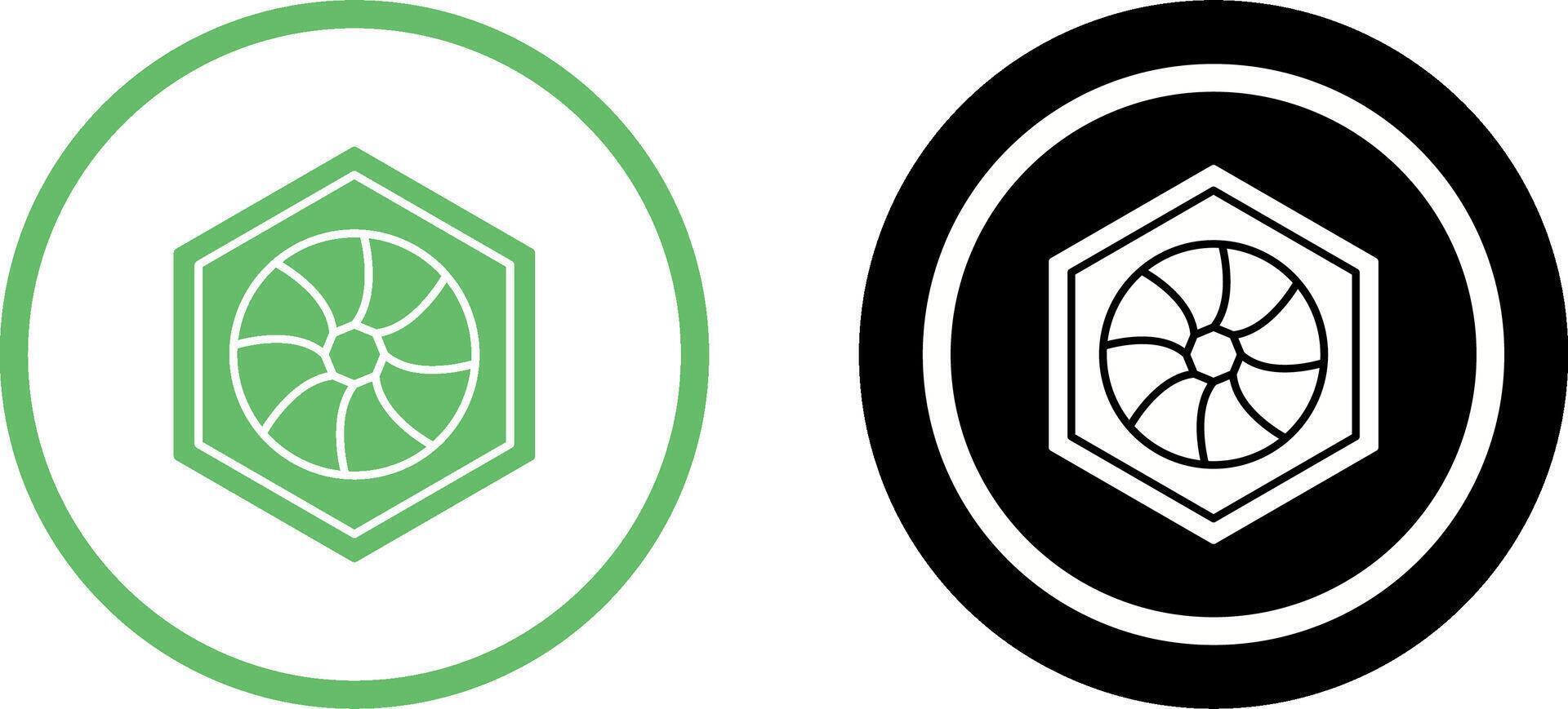 Unique Hexagonal Diaphram Icon Design vector
