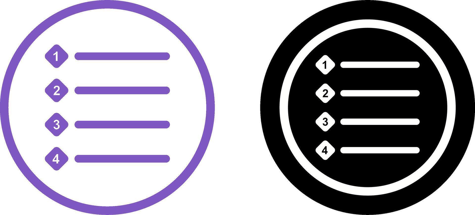 Unique Numbered list Icon Design vector