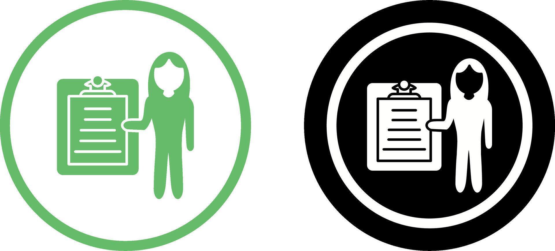 Unique Female Presenter Icon Design vector