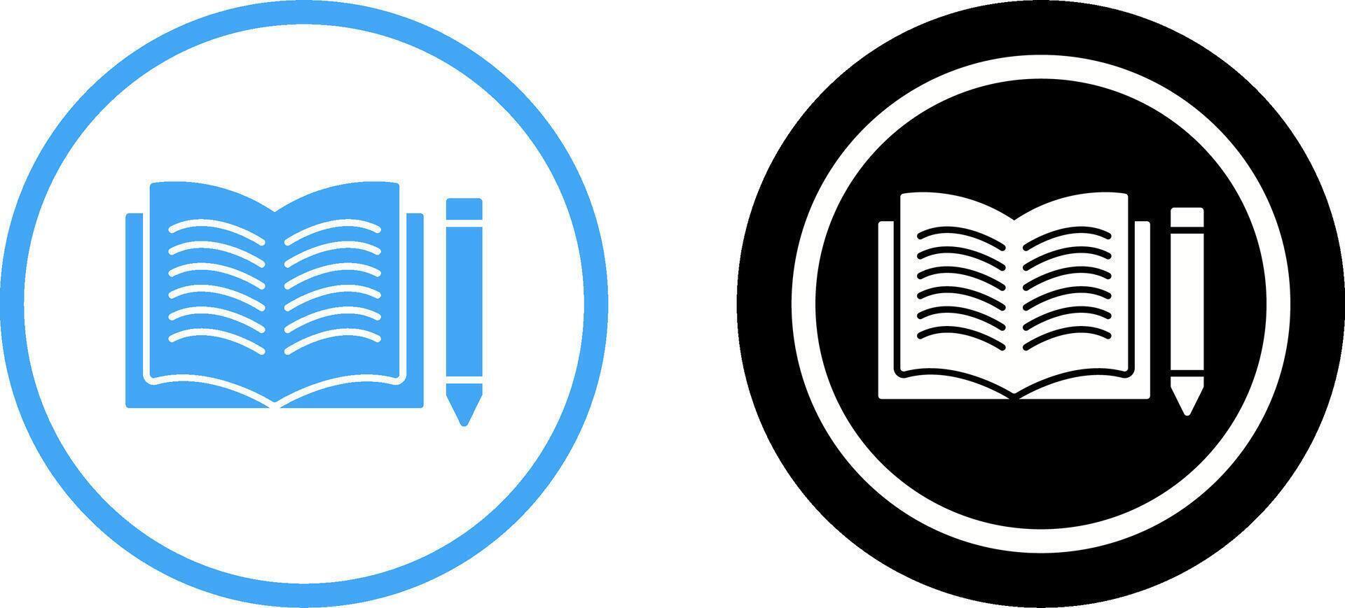 Unique Pencil and Book Icon Design vector
