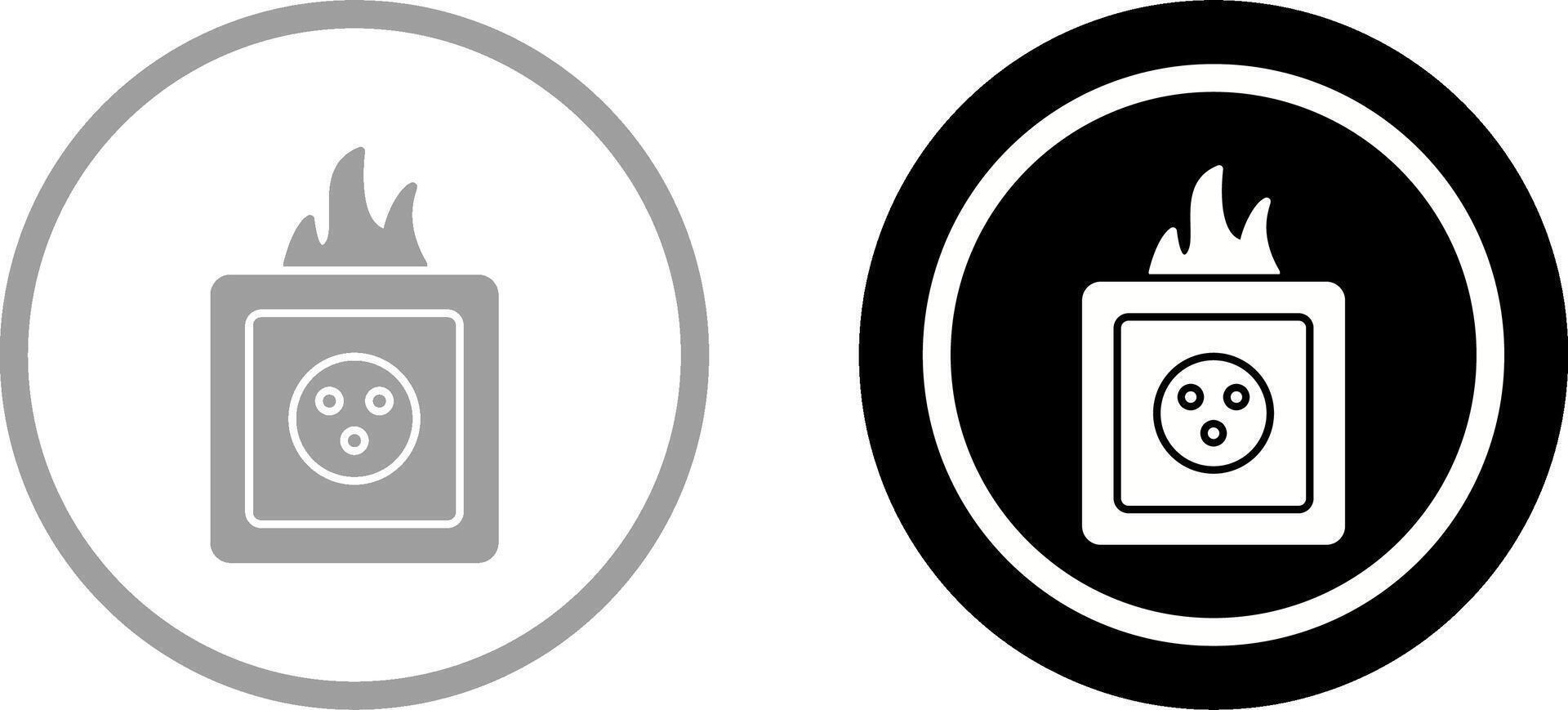 Unique Fire in Socket Icon Design vector