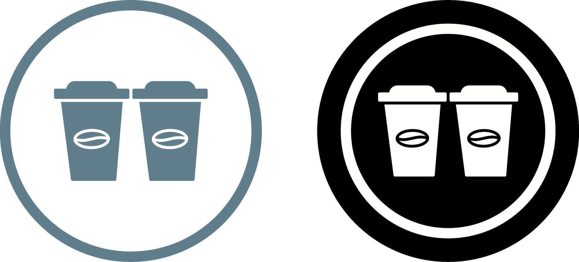 Two Coffees Icon Design vector