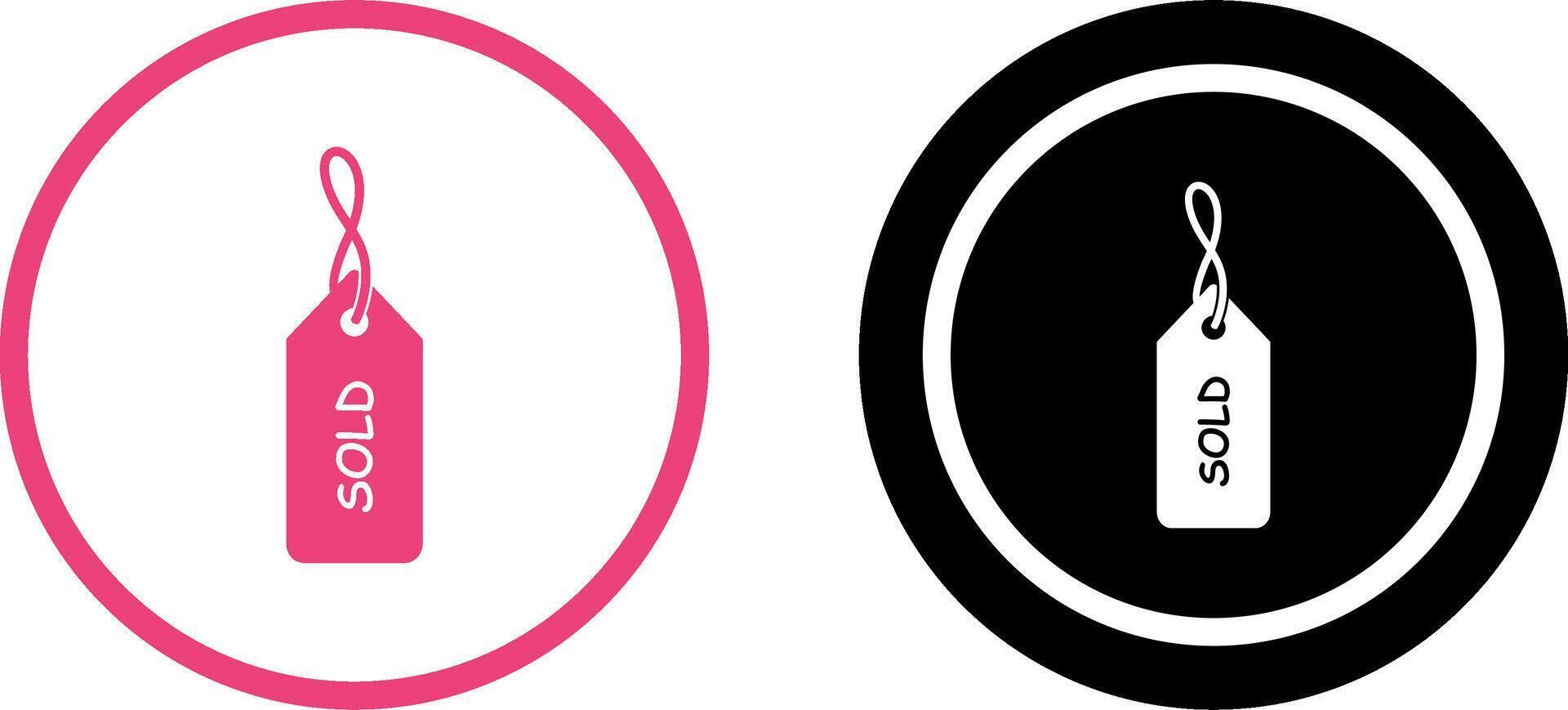 Unique Sold Tag Icon Design vector