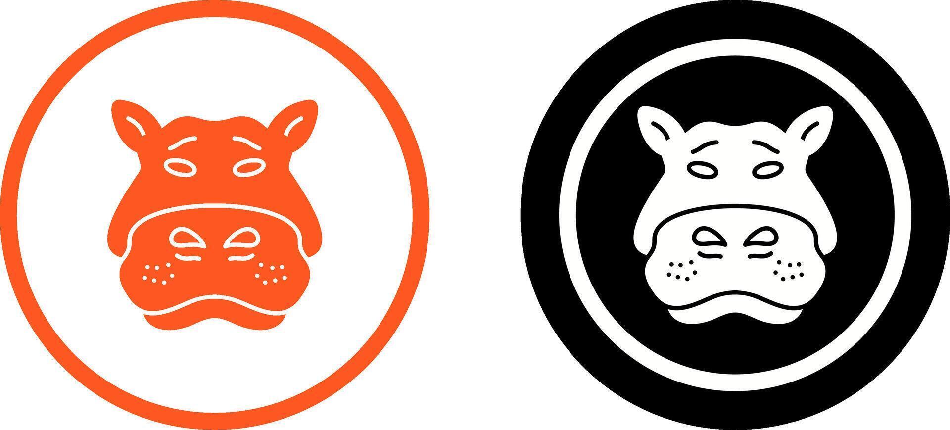 Hippo Icon Design vector