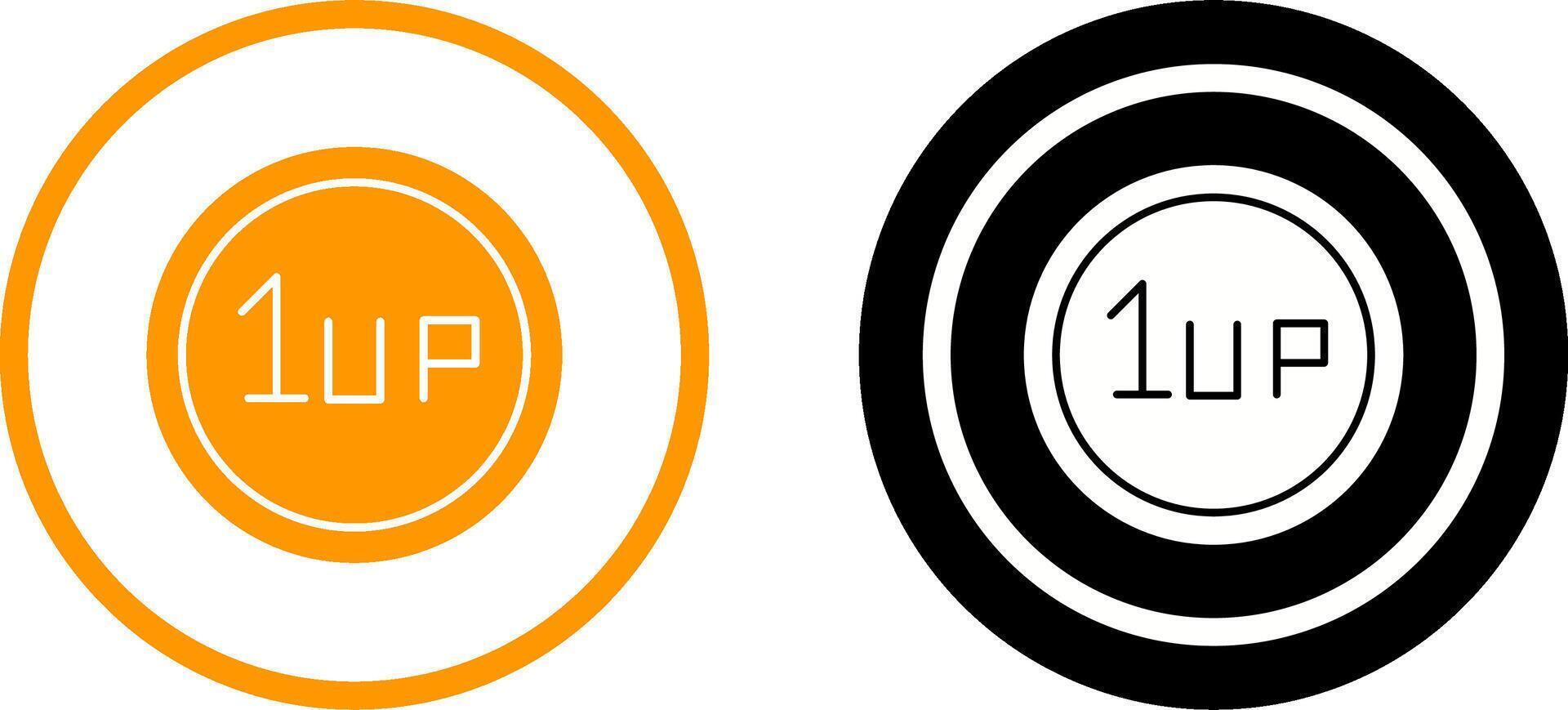 Unique 1UP Icon Design vector