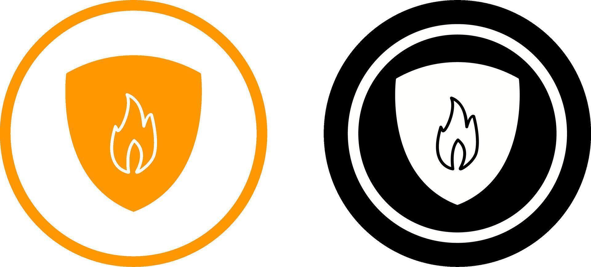 Unique Fire Shield Icon Design vector