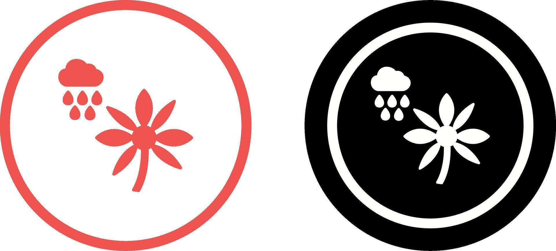 Flower with rain Icon Design vector