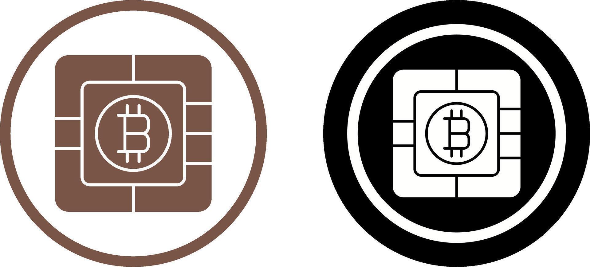 Bitcoin Chip Icon Design vector