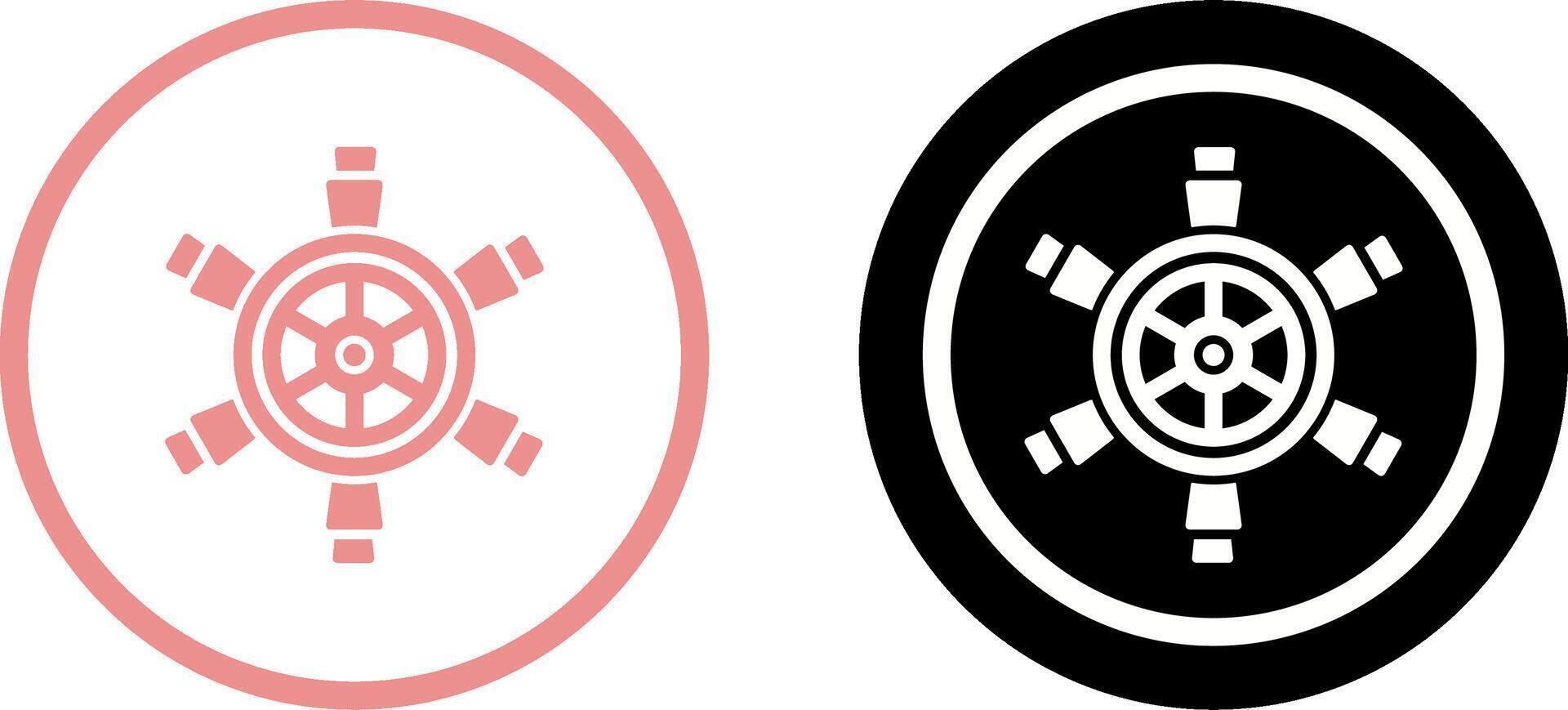 Ship Wheel Icon Design vector