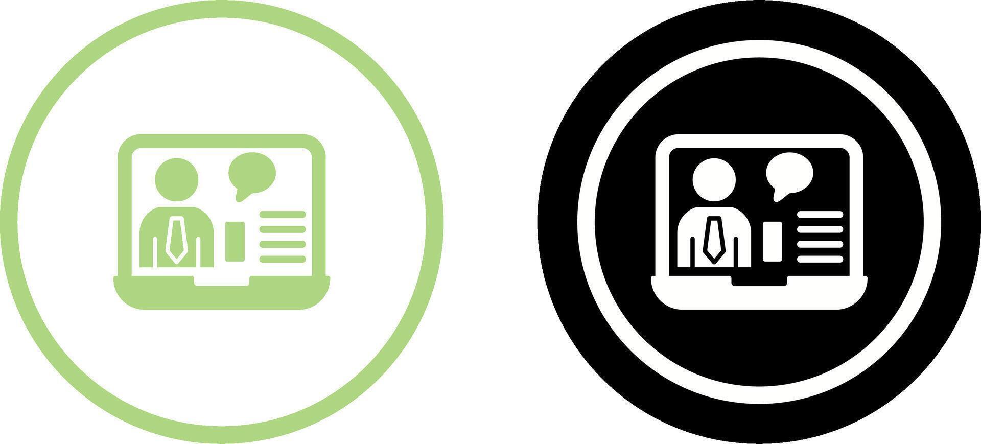 Online Job Interview Icon Design vector