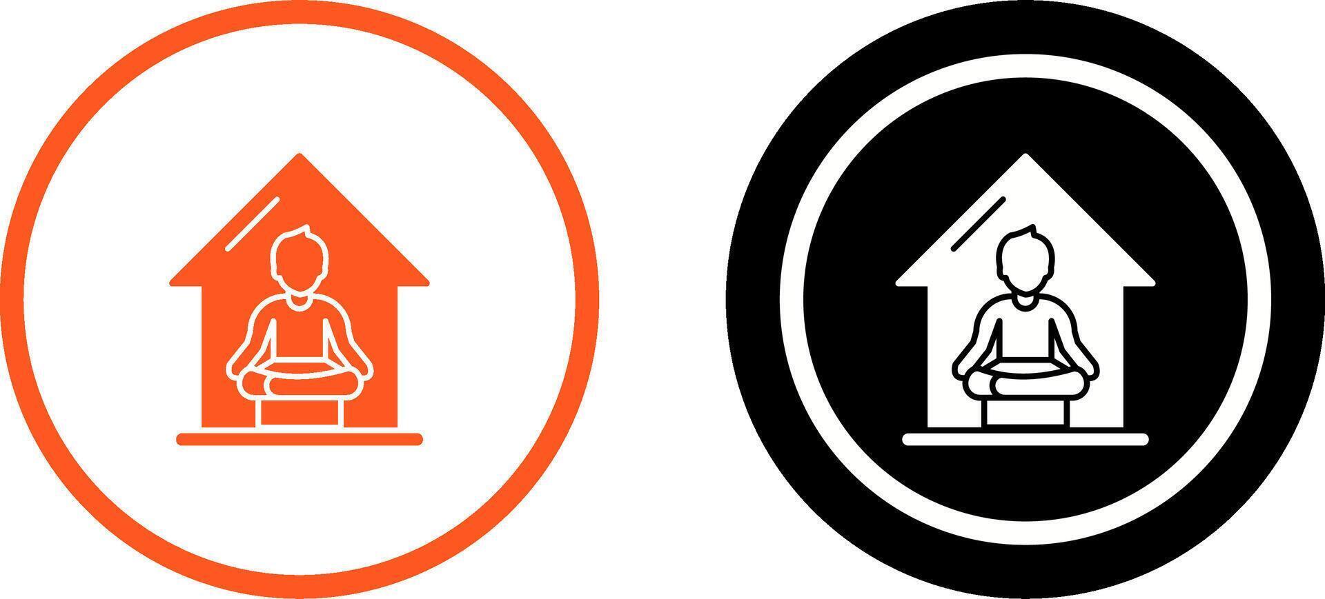 Yoga At home Icon Design vector