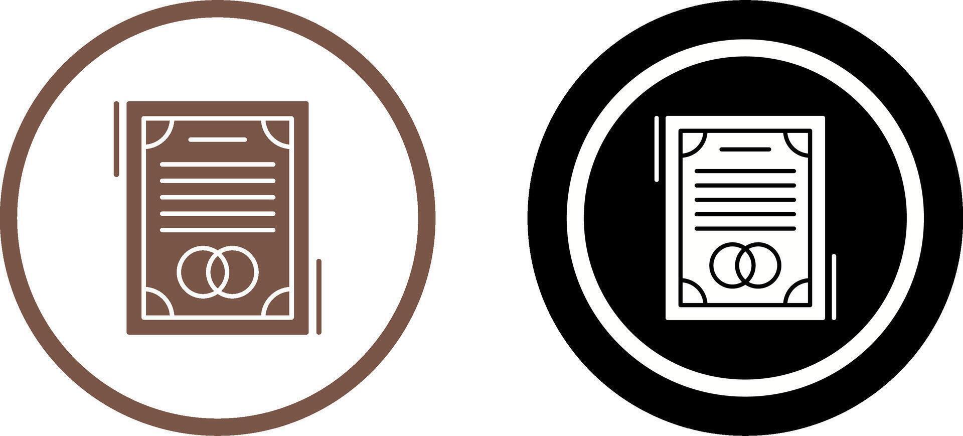 Wedding Contract Icon Design vector