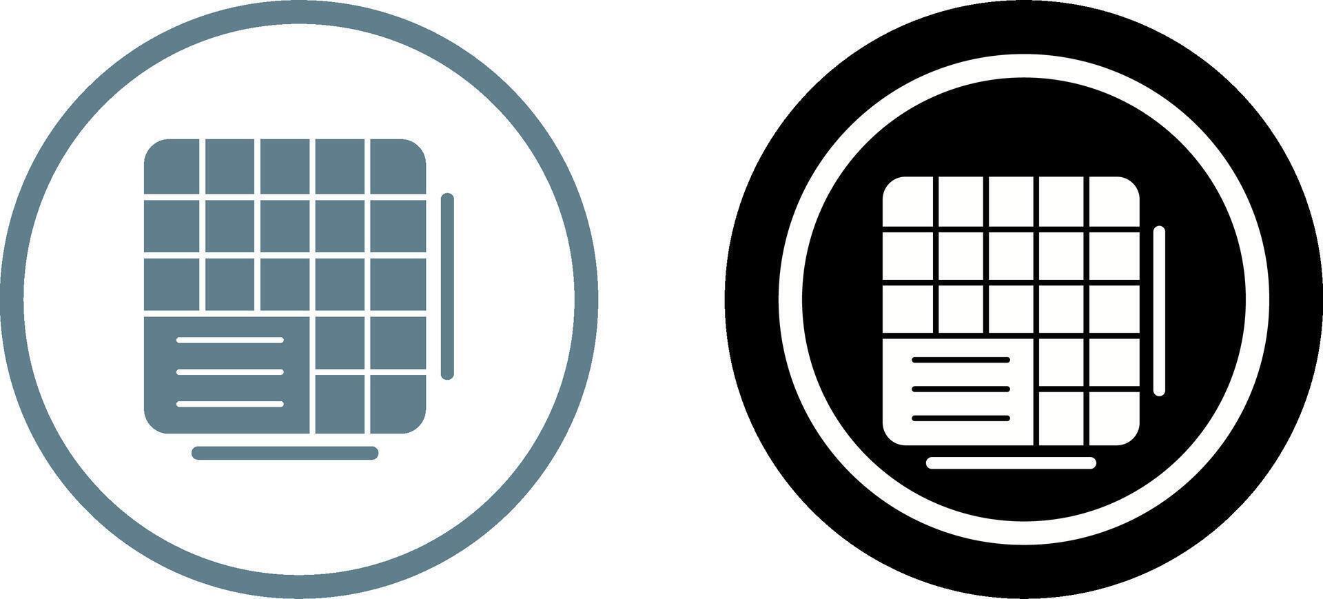 Table Data Icon Design vector