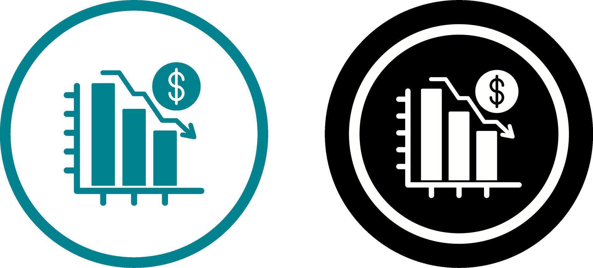 Chart Down Icon Design vector