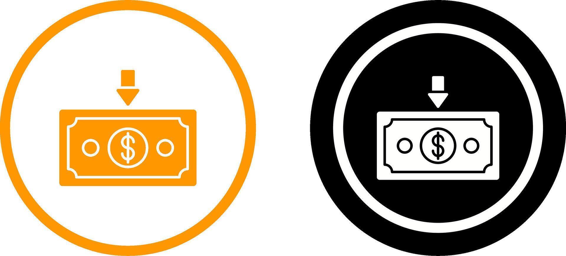 Money Down Icon Design vector
