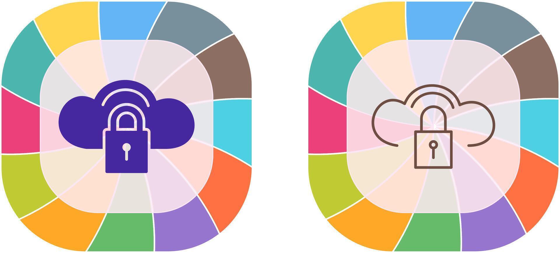 Secure Cloud Icon Design vector