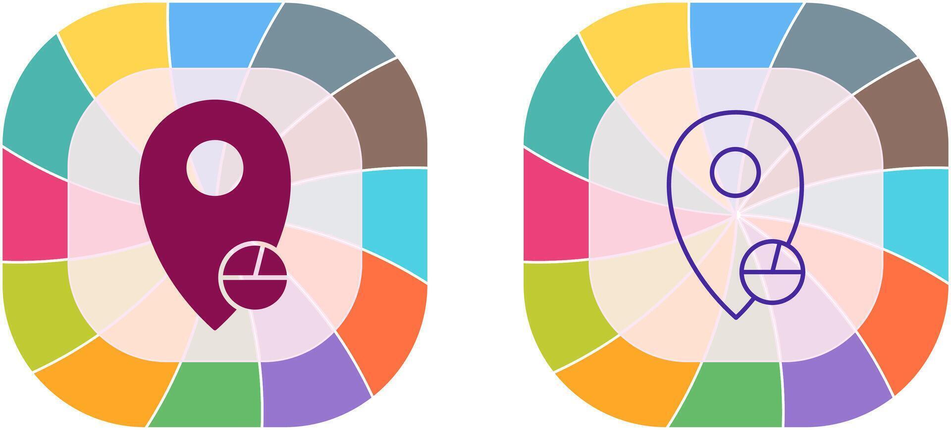 Location Statistics Icon Design vector