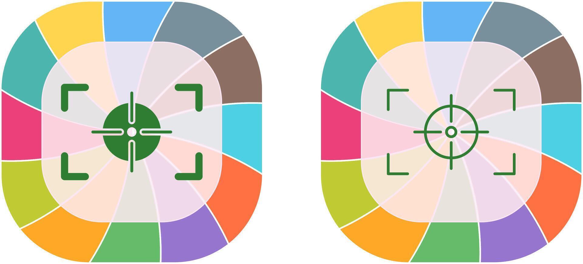 Unique Focus Horizontal Icon Design vector