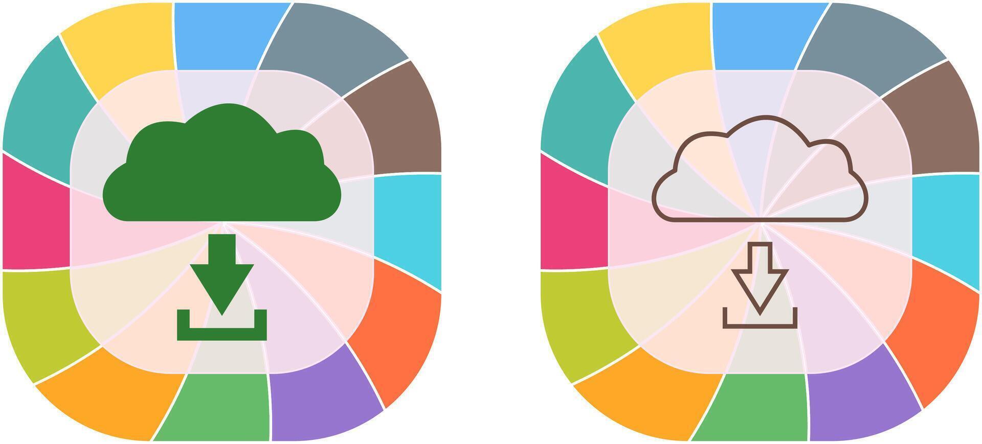 Unique Download from Cloud Icon Design vector
