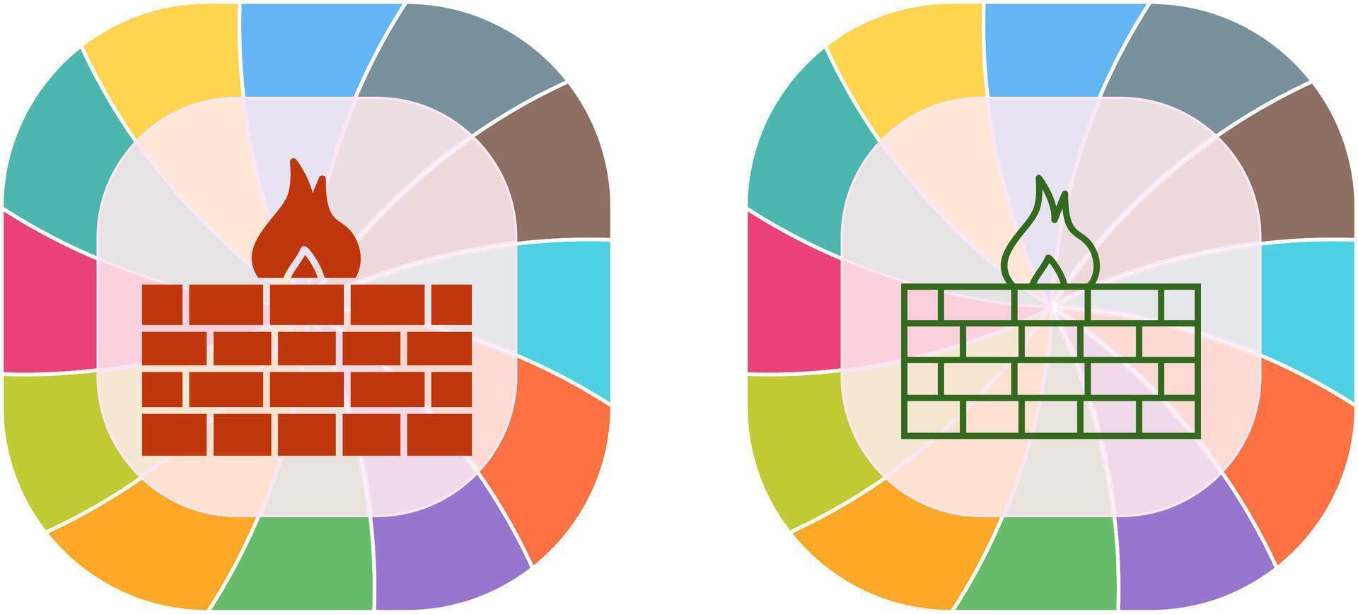 Unique Firewall Icon Design vector