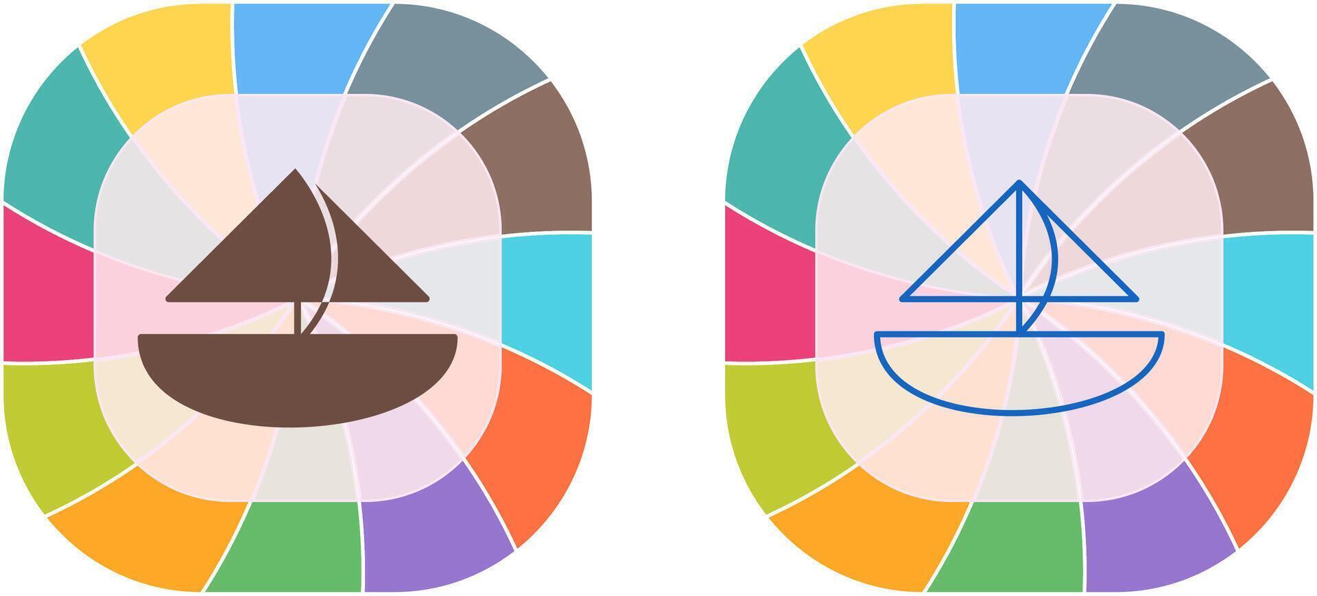 Small Yacht Icon Design vector