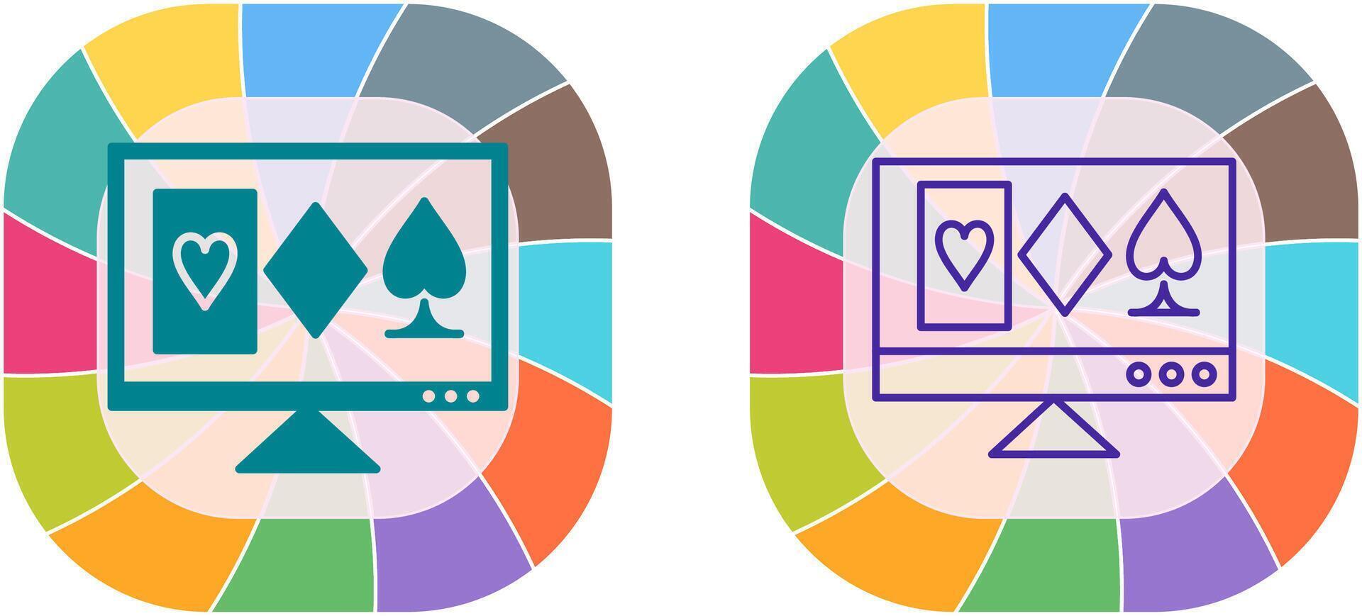 Online Gambling Icon Design vector