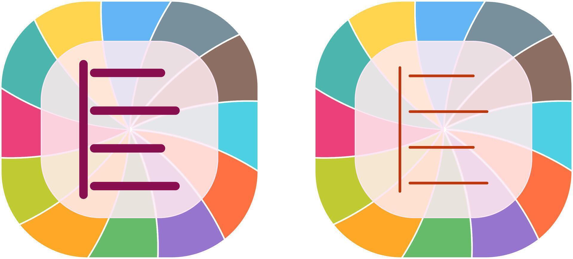 Unique Left Align Icon Design vector