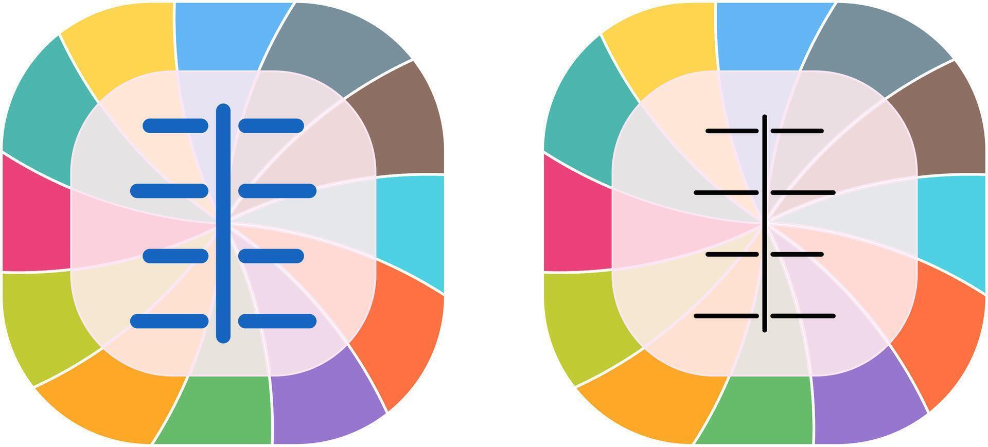 Unique Center Align Icon Design vector
