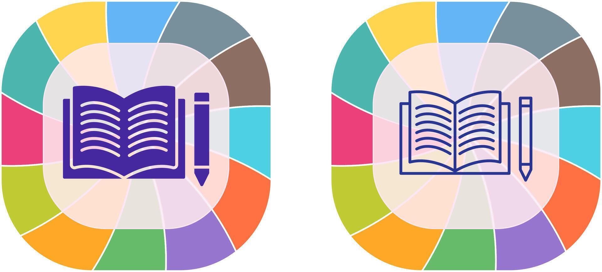 Unique Pencil and Book Icon Design vector