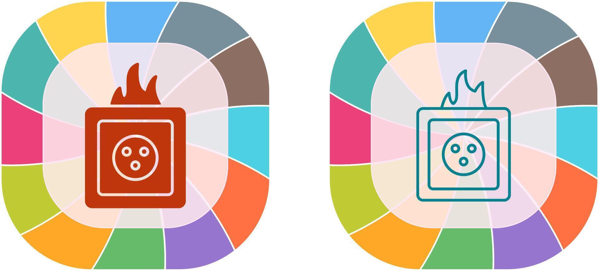 Unique Fire in Socket Icon Design vector