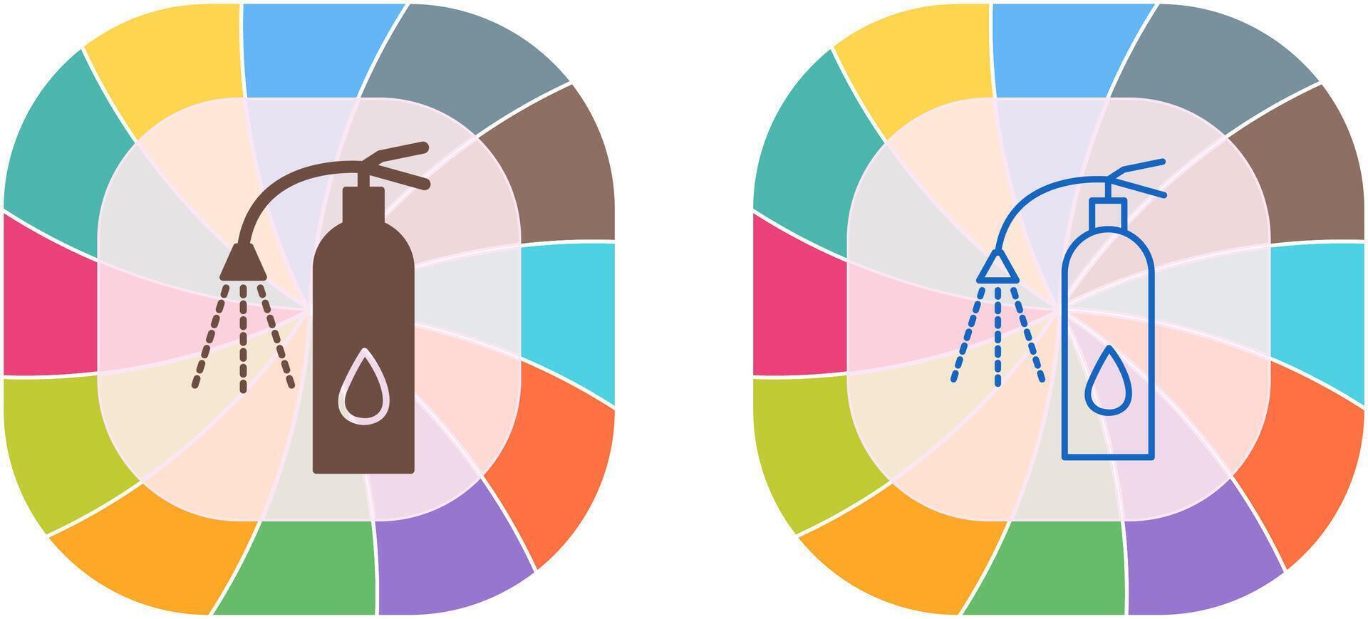 Unique Using Extinguisher Icon Design vector