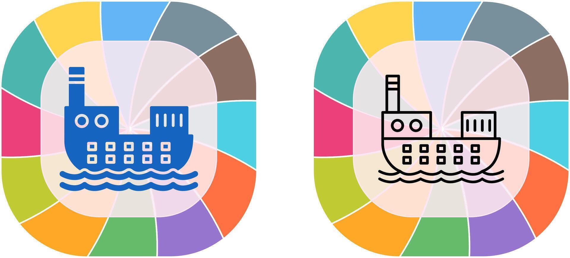 Cargo Ship Icon Design vector
