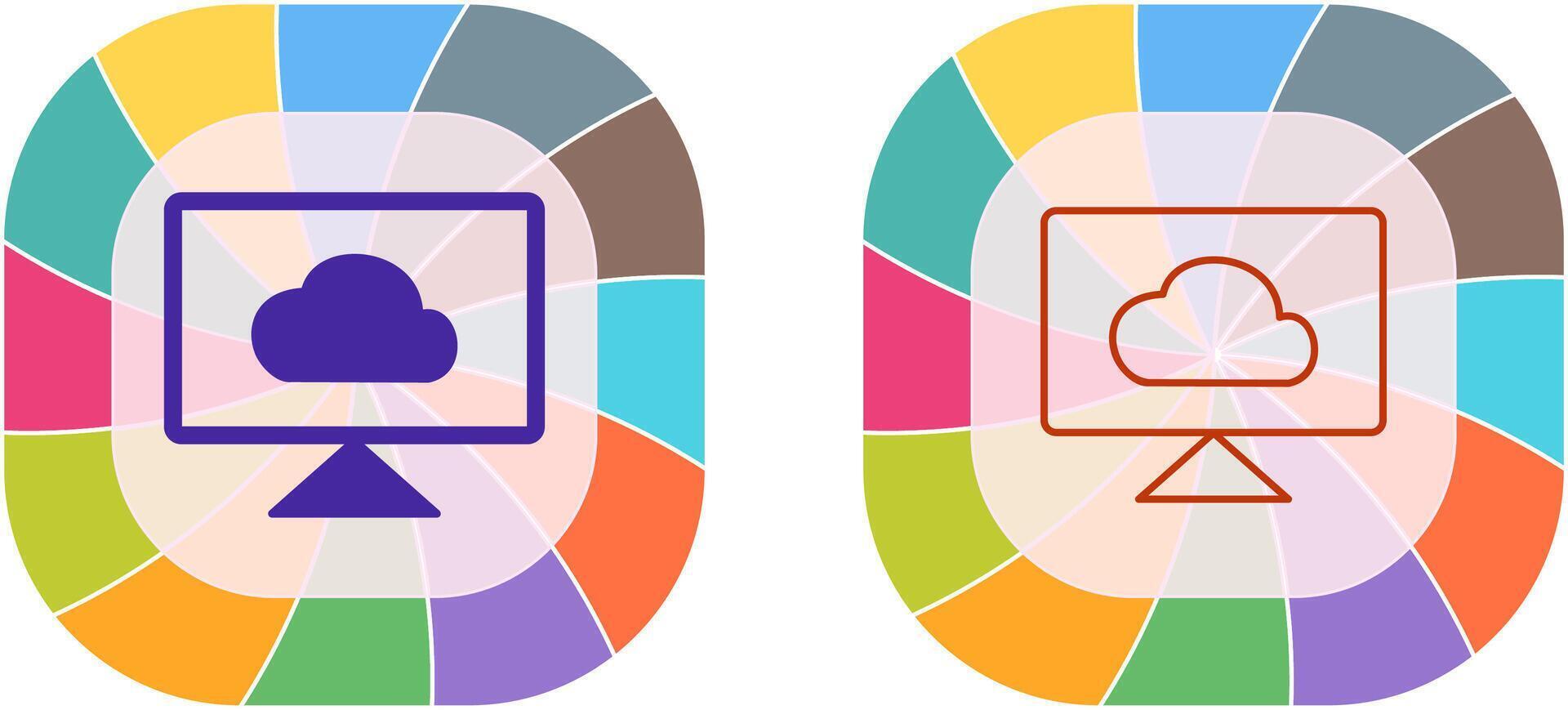 Cloud System Icon Design vector
