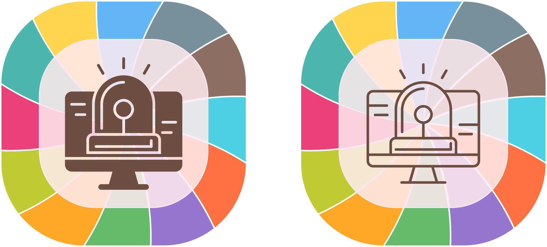 Hacking Alarm Icon Design vector