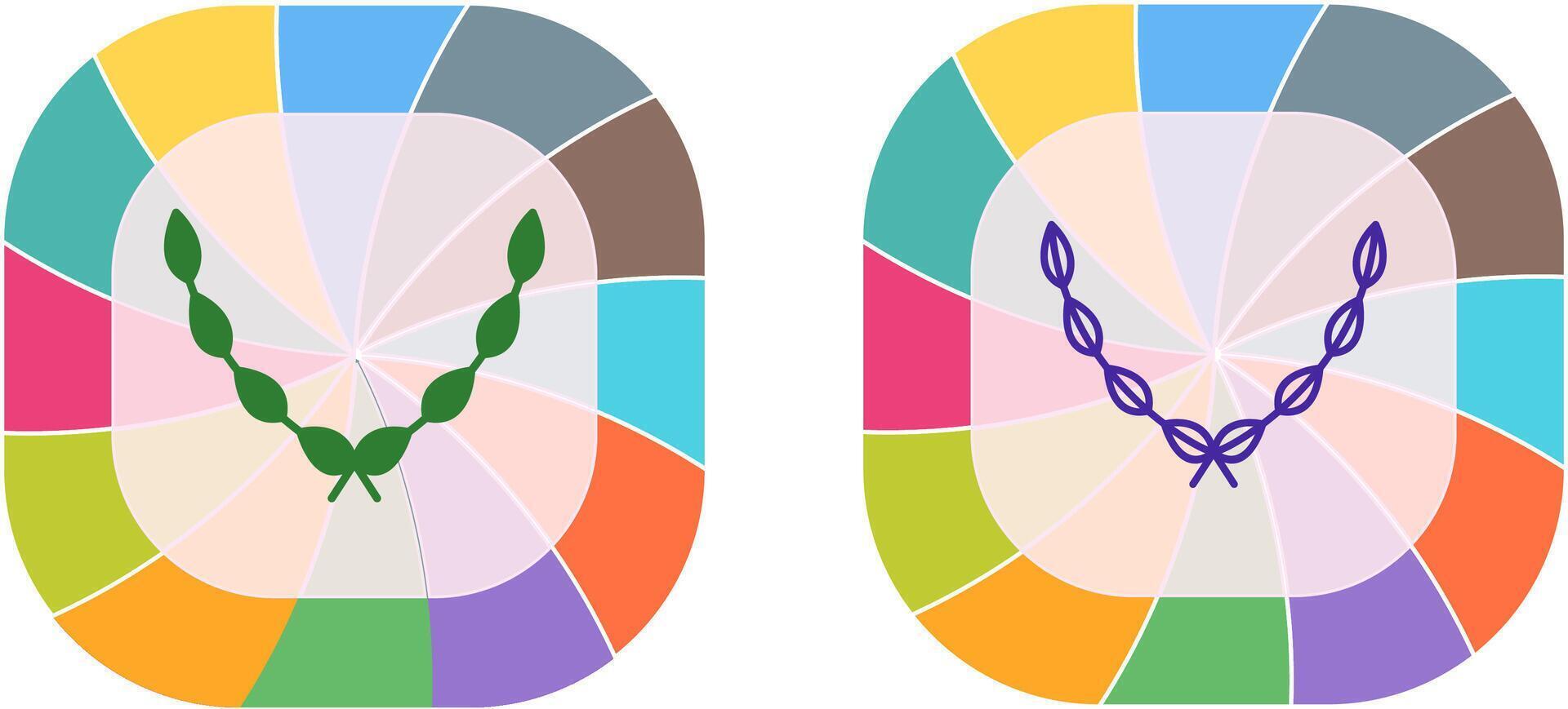 Leaves Wreath Icon Design vector