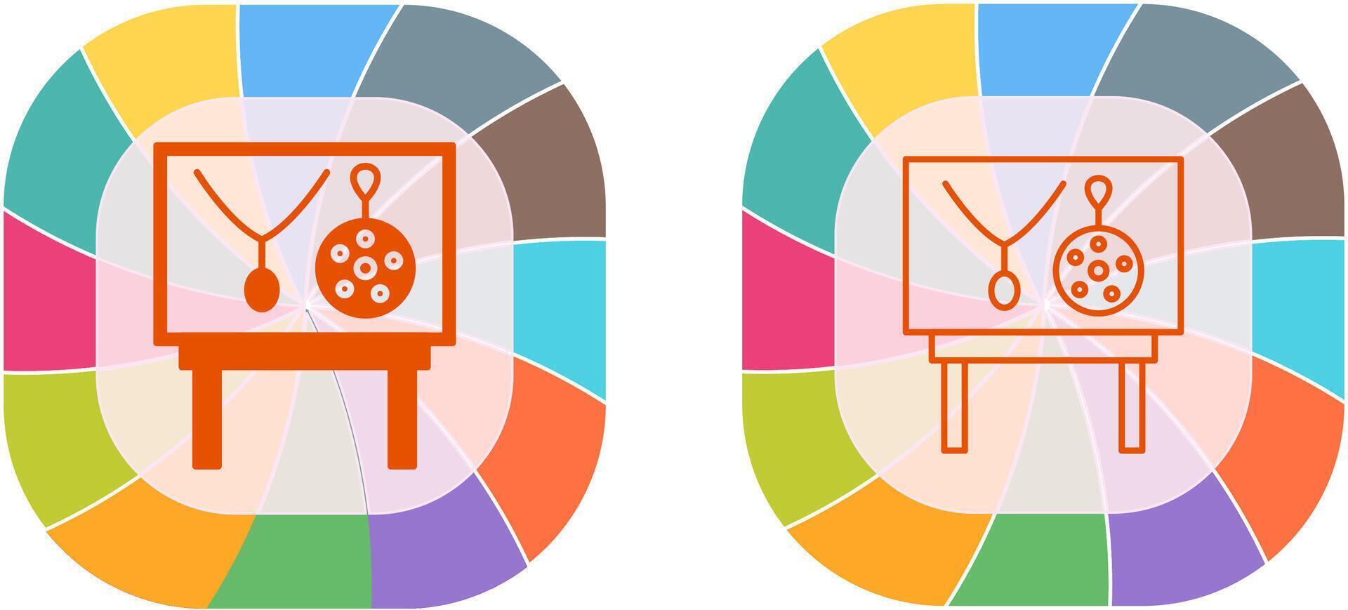 Jewel Exhibit Icon Design vector
