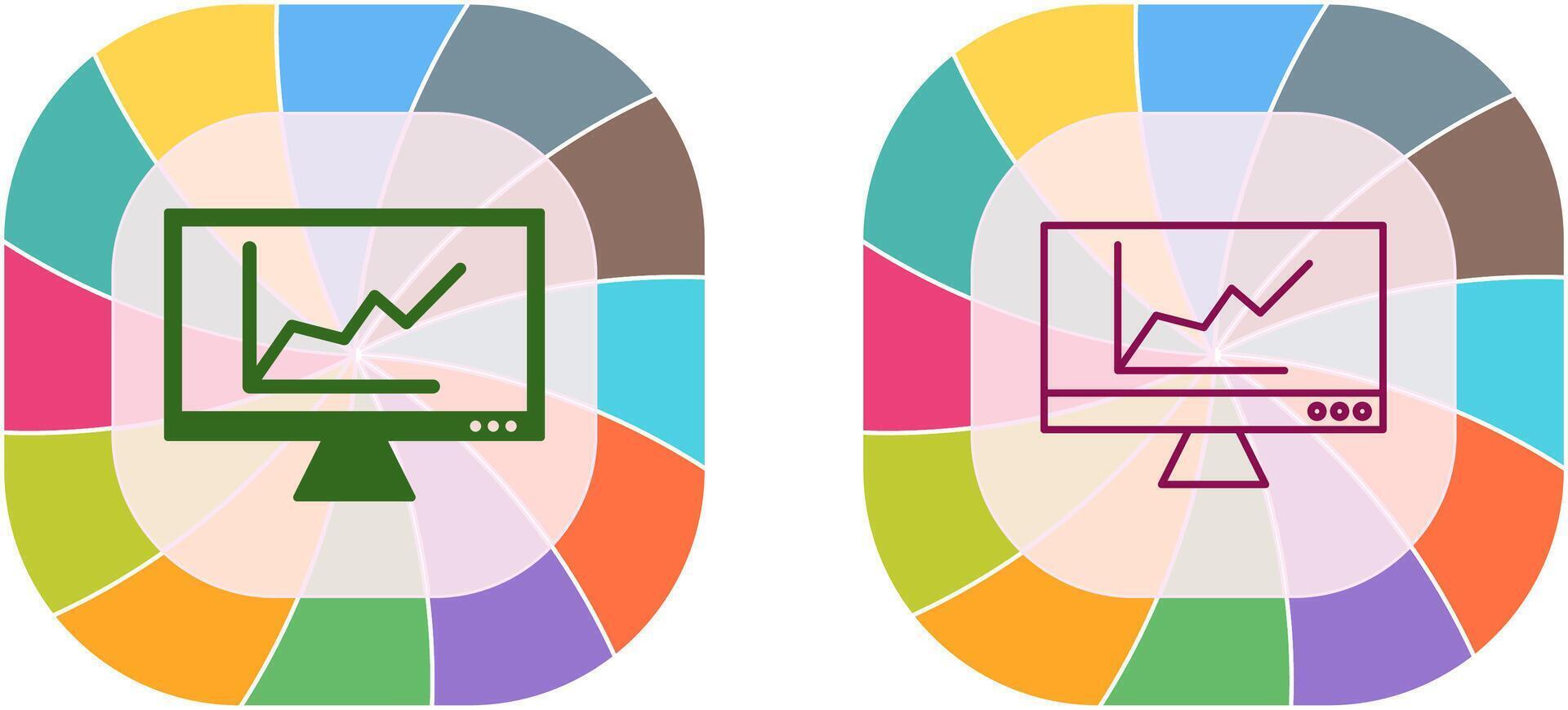 Online Graph Icon Design vector