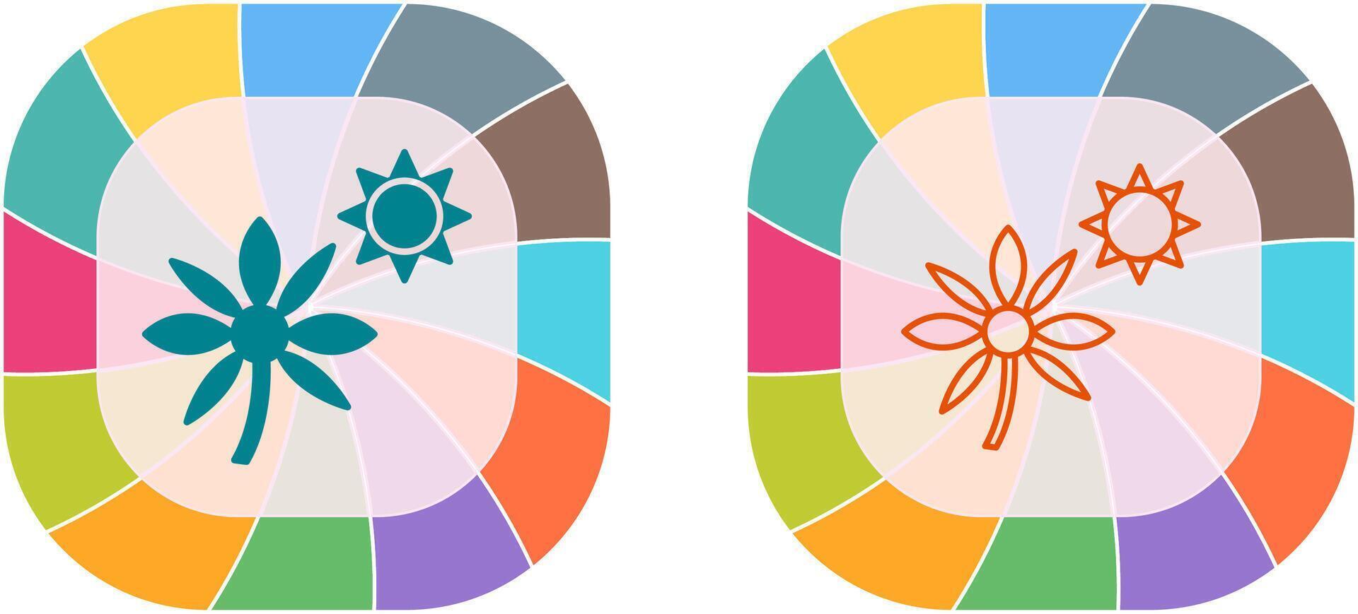 Flower in sunlight Icon Design vector