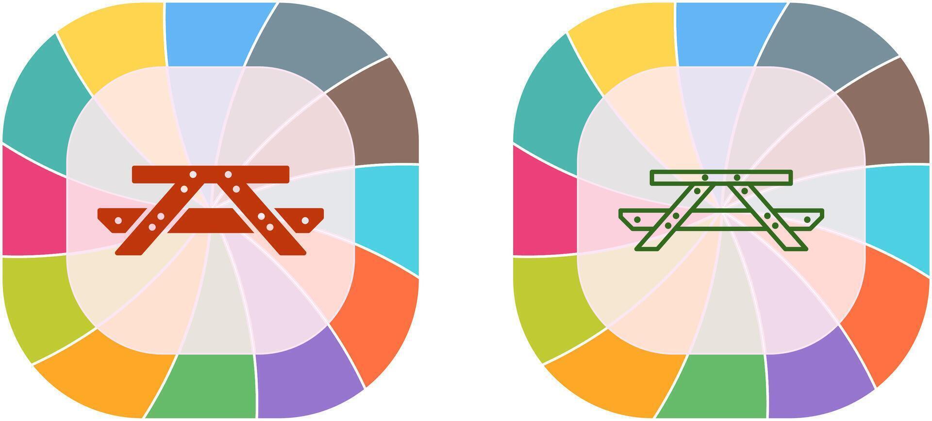 Picnic of Table Icon Design vector
