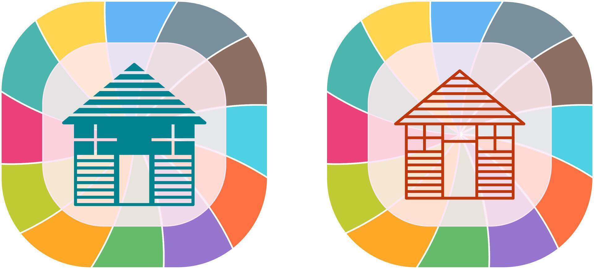 Wood Cabin Icon Design vector