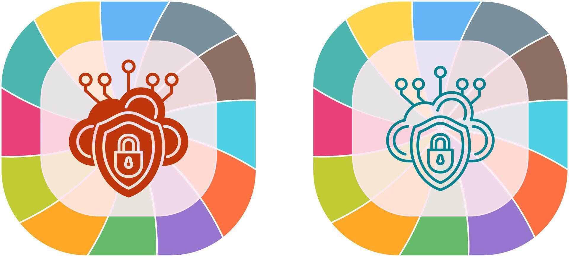 Cloud Security Icon Design vector