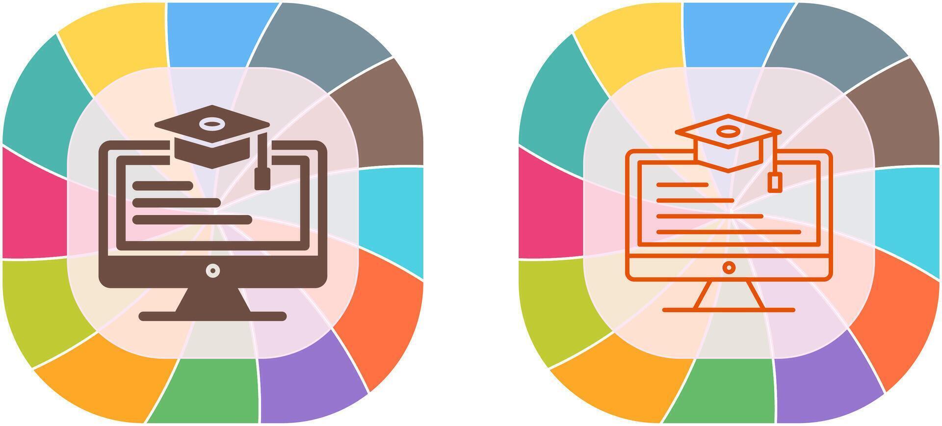 Online Learning Icon Design vector