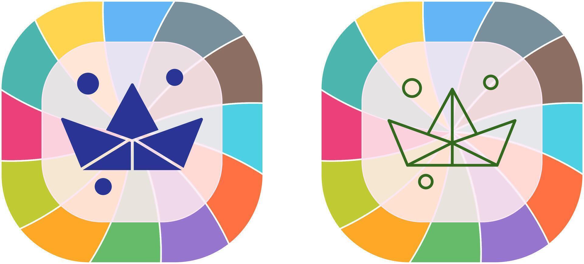 Origami Icon Design vector