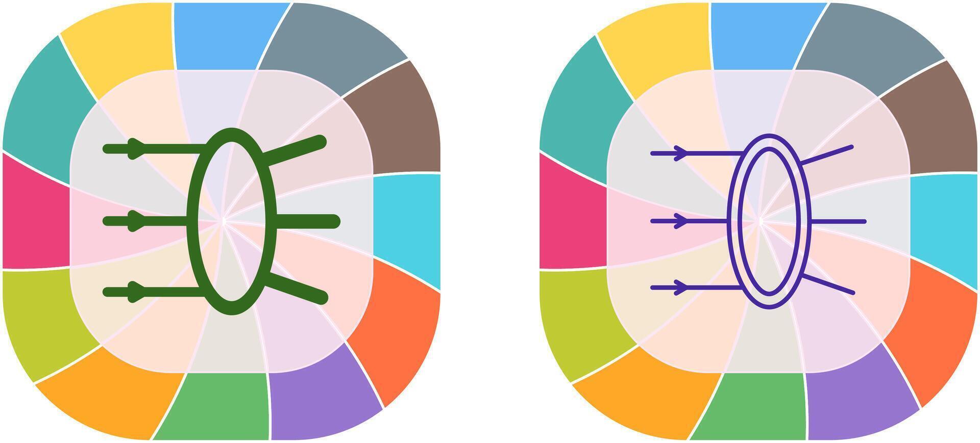 Refraction Icon Design vector