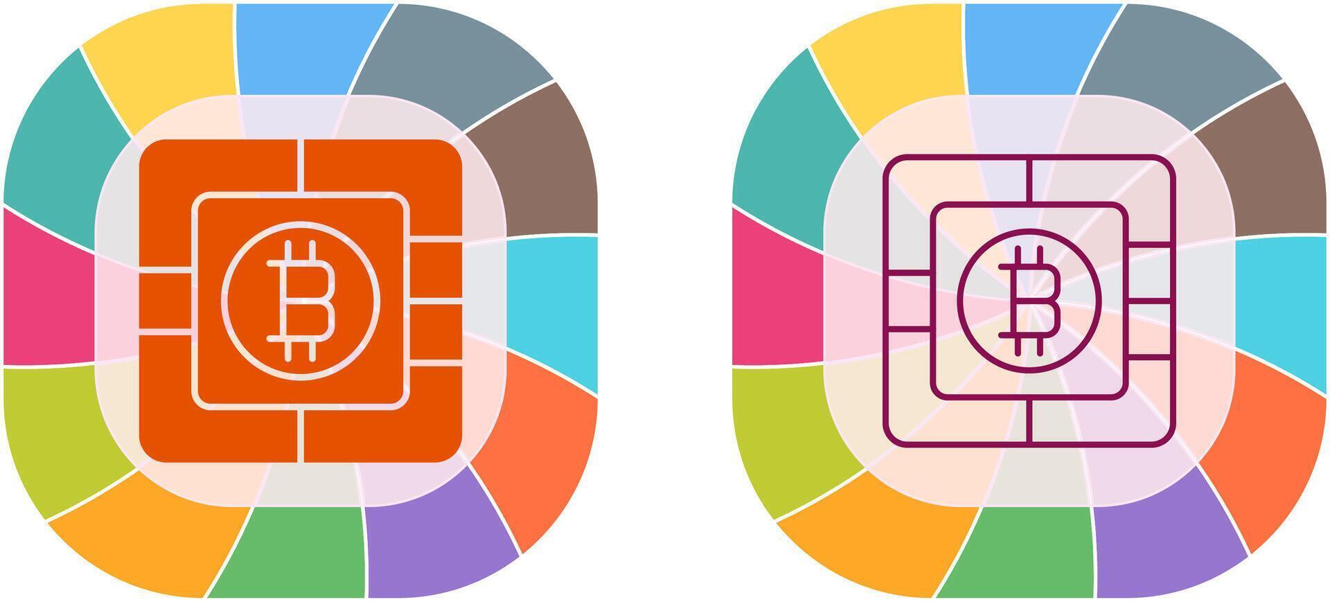 Bitcoin Chip Icon Design vector