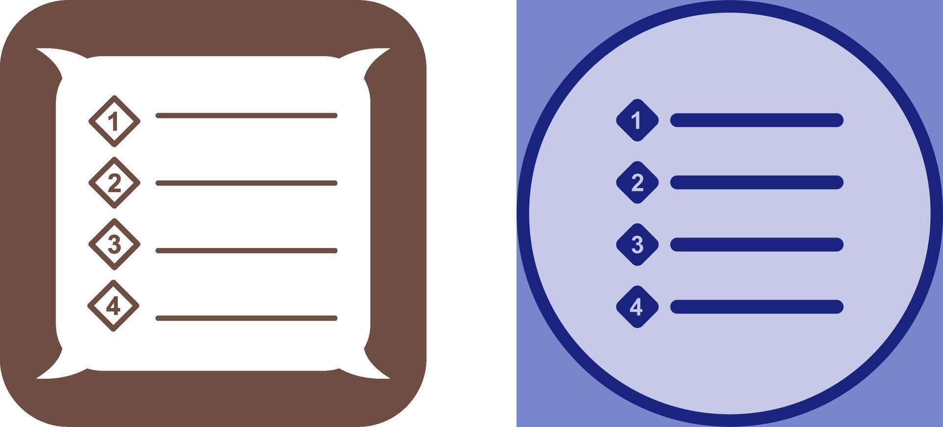 Unique Numbered list Icon Design vector