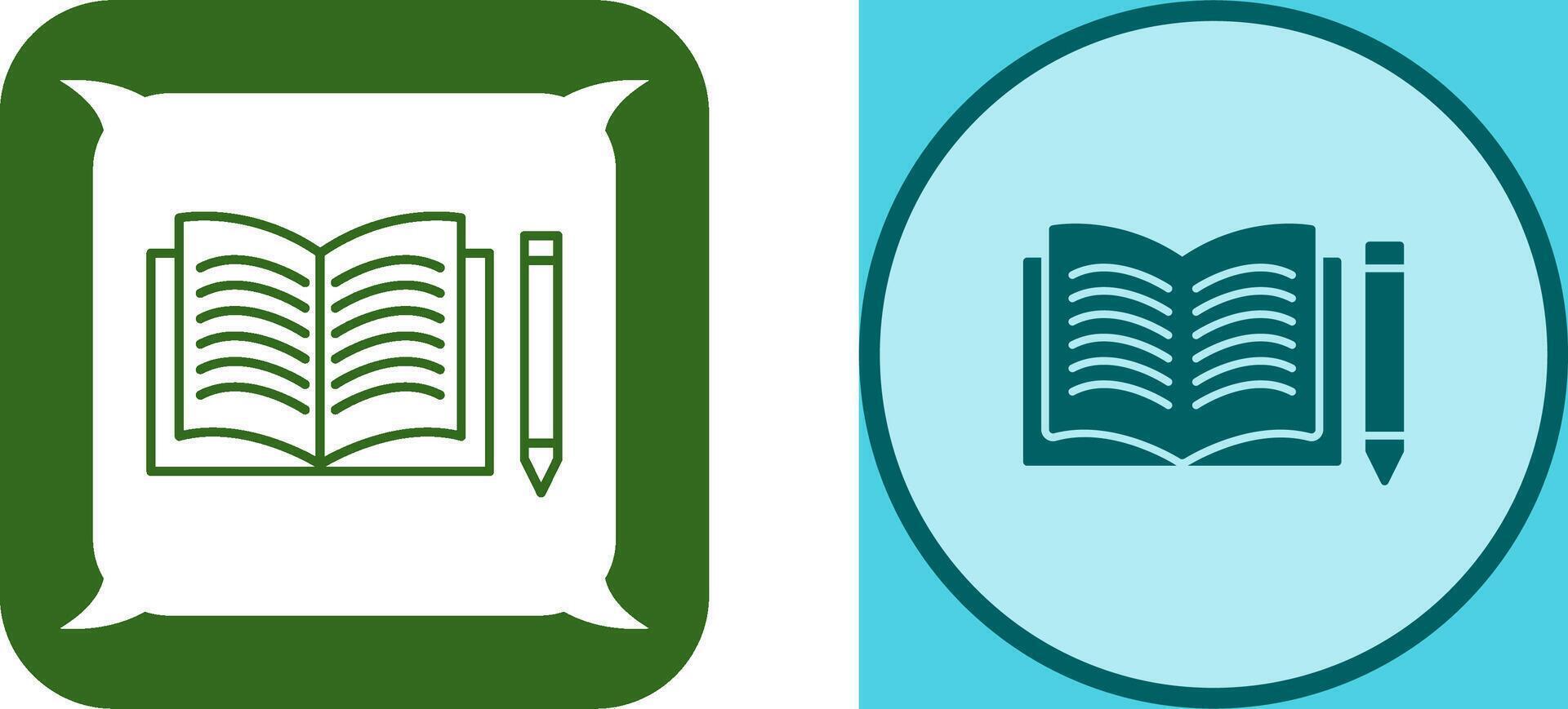 Unique Pencil and Book Icon Design vector