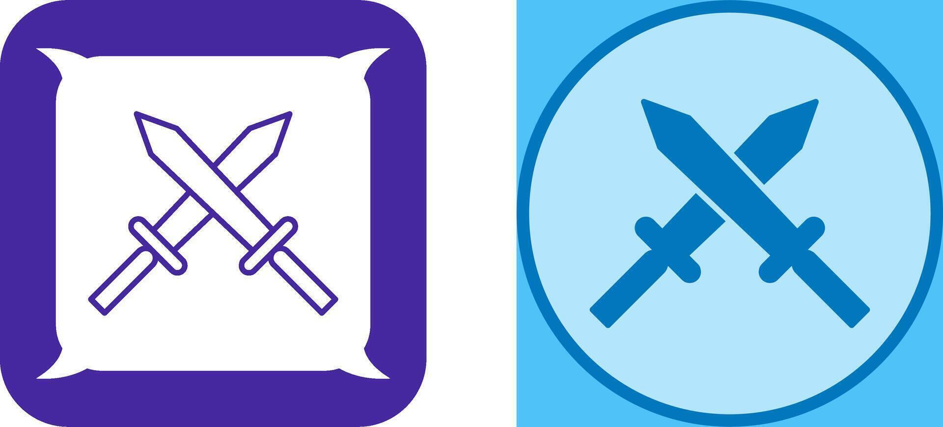 Unique Two Swords Icon Design vector