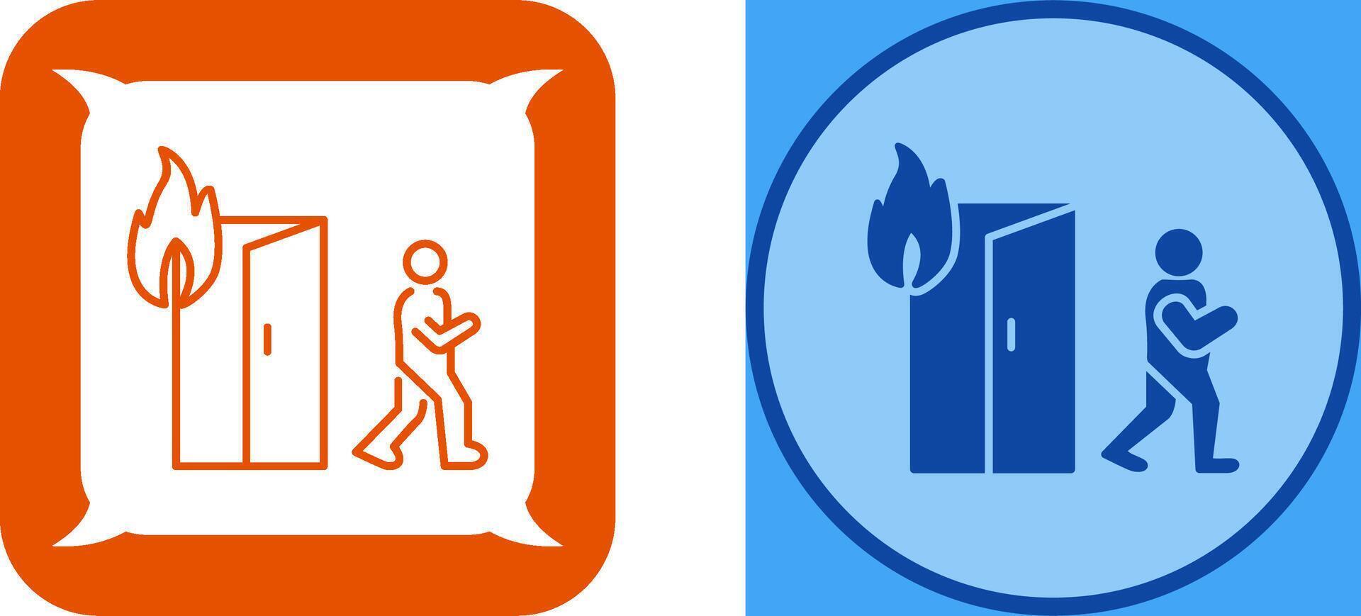 Unique Running from Fire Icon Design vector
