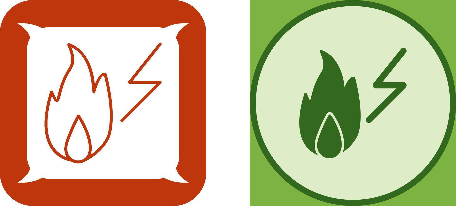 Unique Electricity Fire Icon Design vector